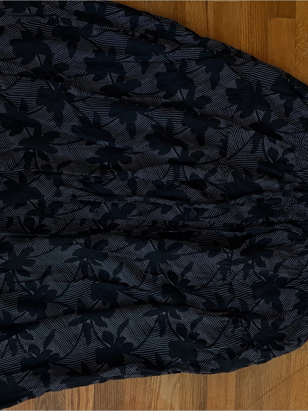 Universal Thread Women's Black Floral A-Line Skirt